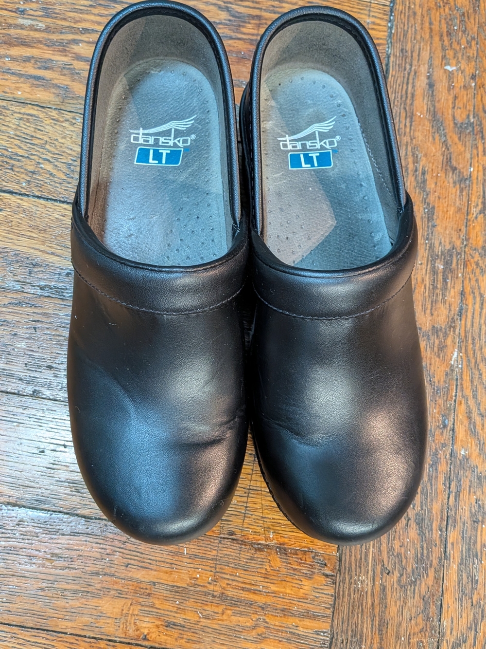 Dansko LT Black Leather Clogs